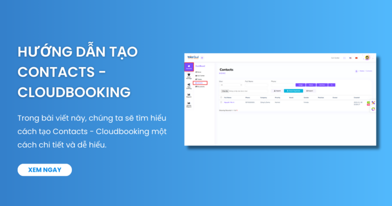 Hướng dẫn tạo Contacts - Cloudbooking