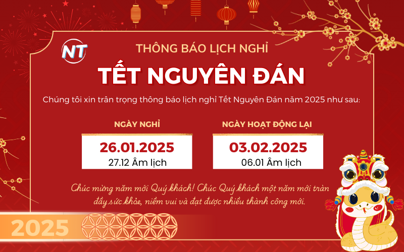 Thông báo nghỉ Tết Nguyên đán Ất Tỵ 2025