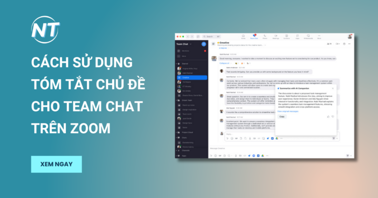 Sử dụng tóm tắt chủ đề cho Team Chat trên Zoom