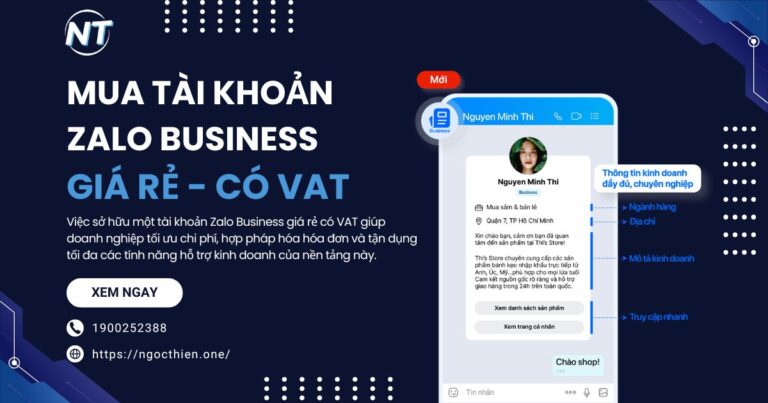 Mua tài khoản Zalo Business giá rẻ có VAT