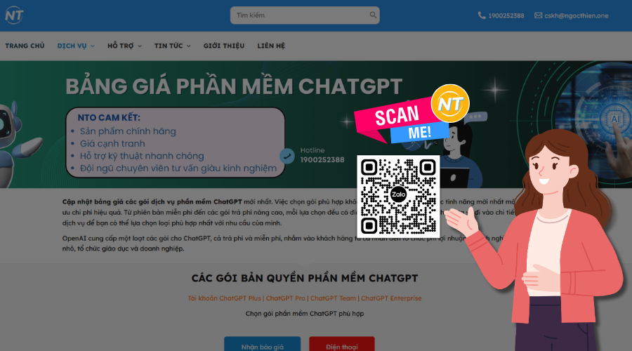 Cách mua ChatGPT Plus tại NTO