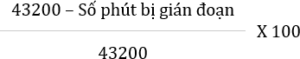 Thời gian hoạt động hàng tháng của dịch vụ được tính bằng công thức:
Thời gian hoạt động hàng tháng của dịch vụ được tính bằng công thức: